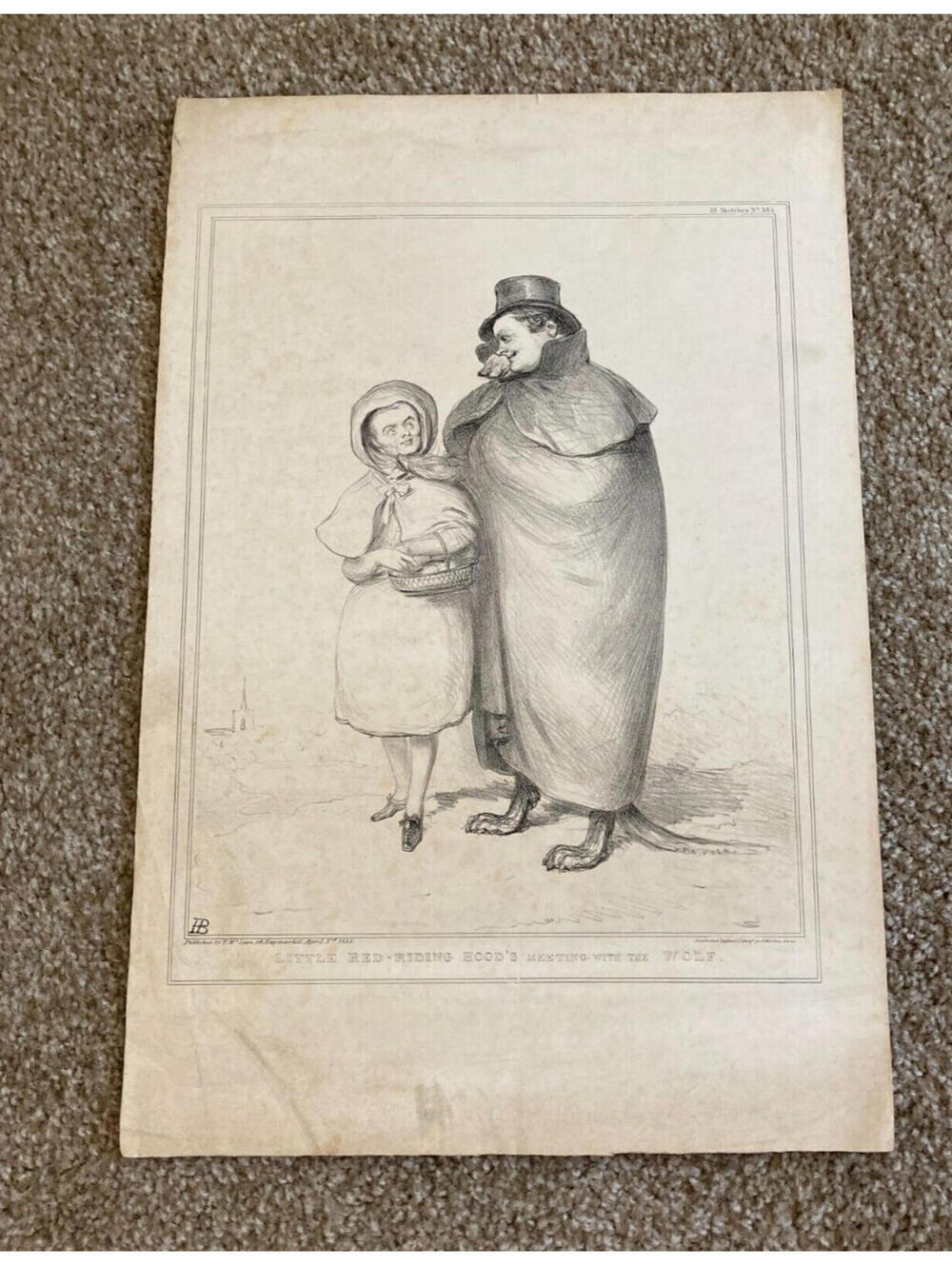 Little Red Riding Hood Meeting The Wolf Art Print Artist HB Sketches No. 835